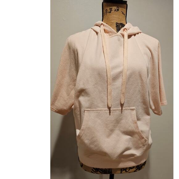 Sweaty Betty Cool Down Short Sleeve Luxe Hoody Liberty Pink Made in Italy - Picture 5 of 12